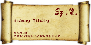 Szávay Mihály névjegykártya