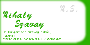mihaly szavay business card
